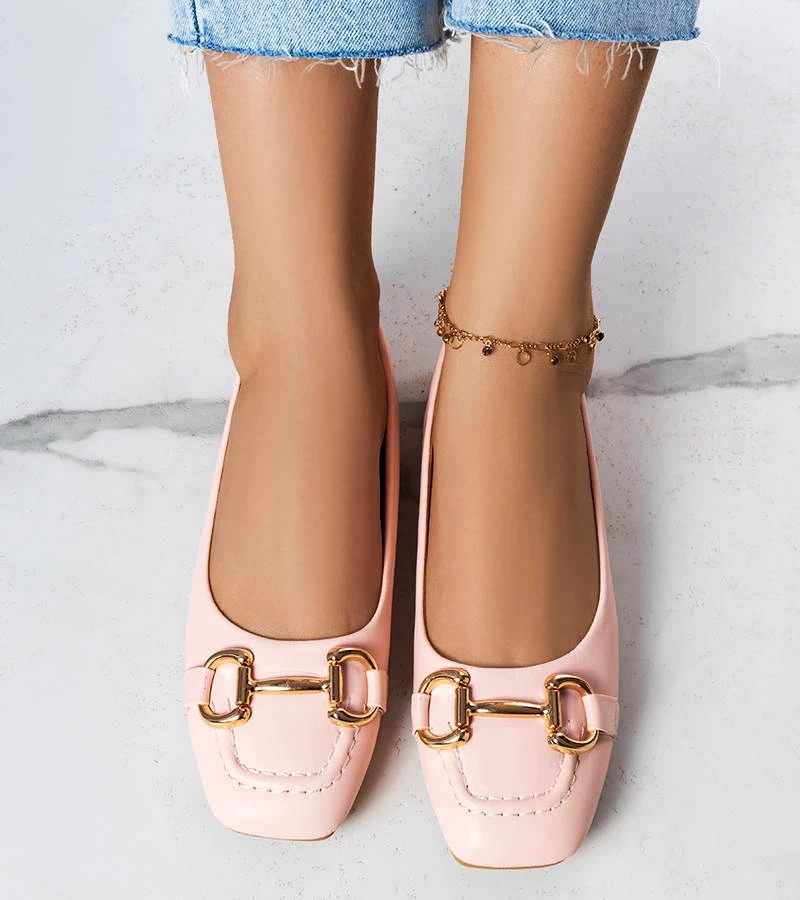 Rosa Ballerinas mit goldenen Verzierungen Iris