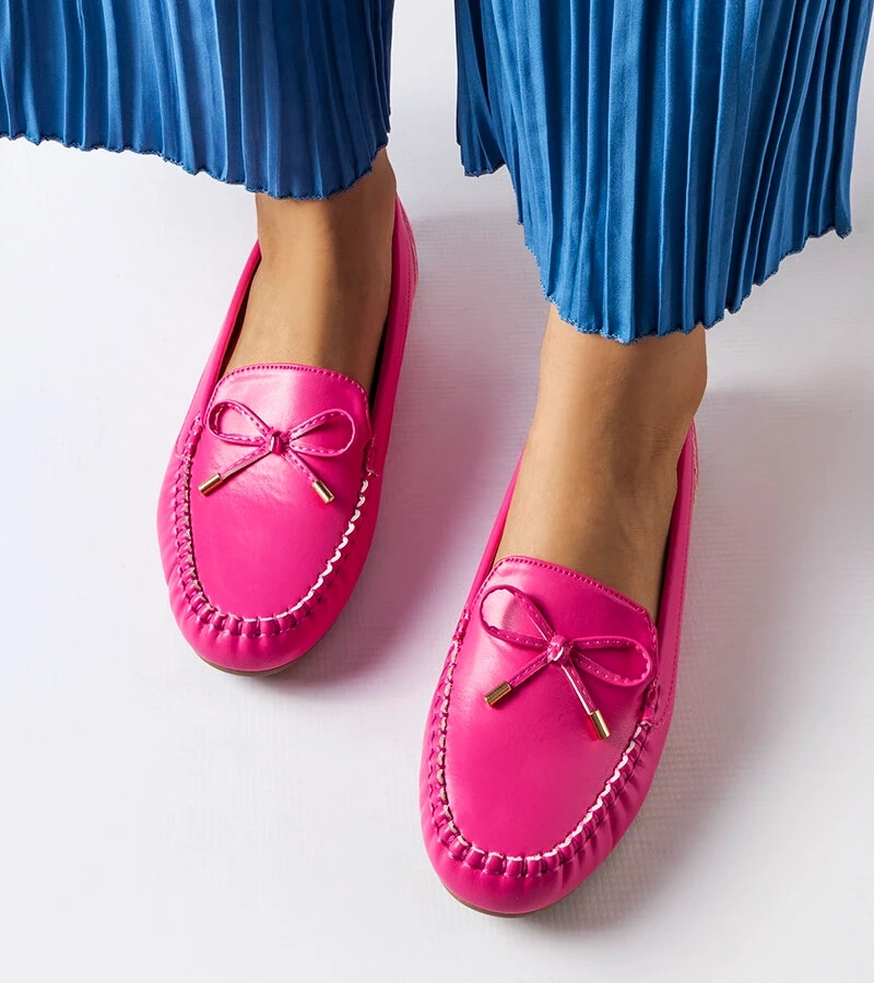 Rosa Mokassins mit Schleife von Via Foria