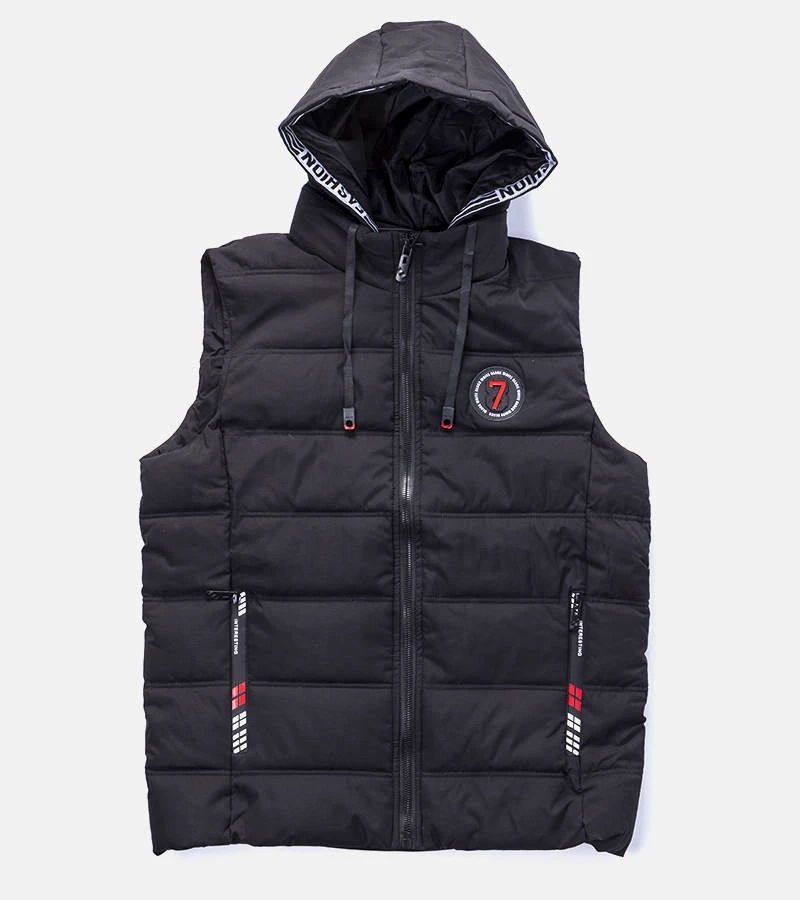 Schwarze Herren Steppweste Allaire