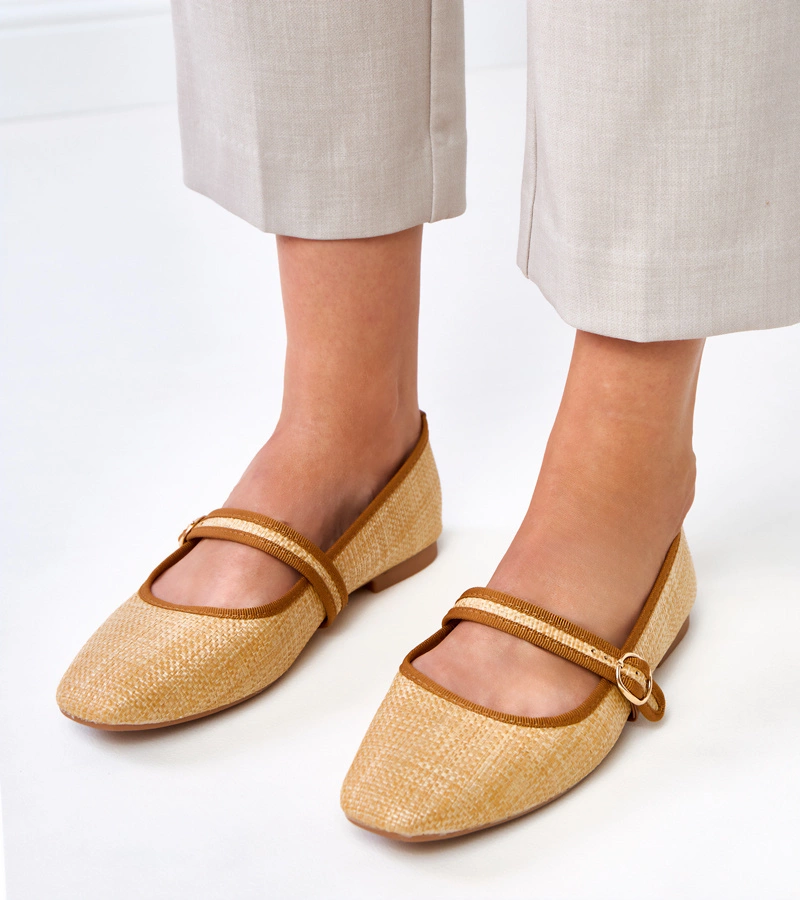 Geflochtene Ballerinas mit Schnalle Nonana