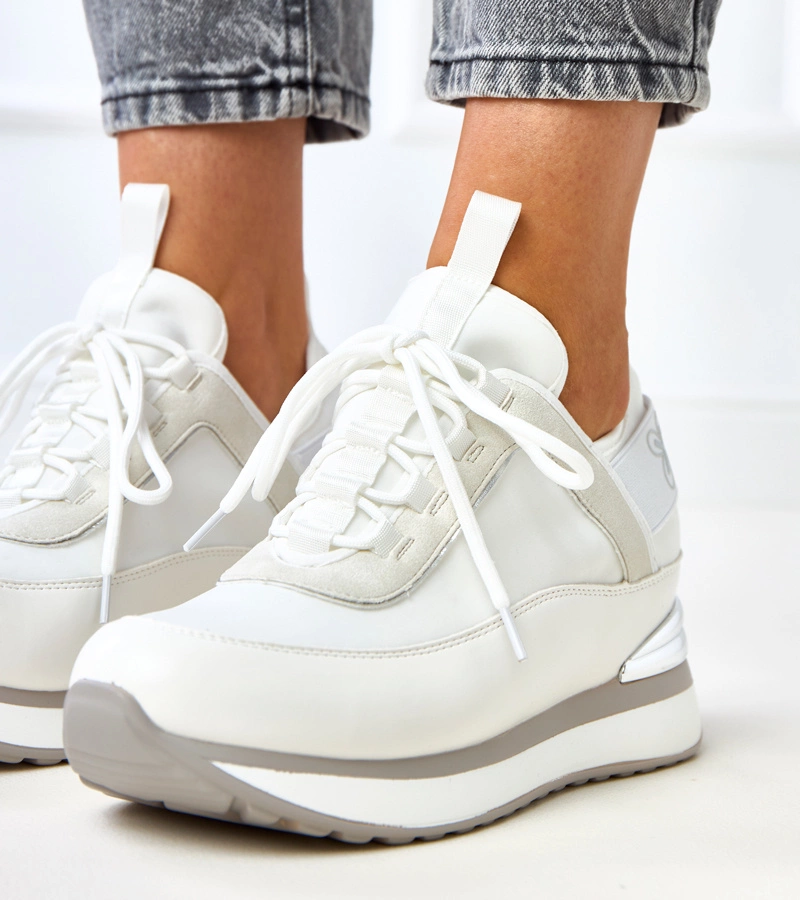 Weiße Sneakers mit verstecktem Keilabsatz Ramona