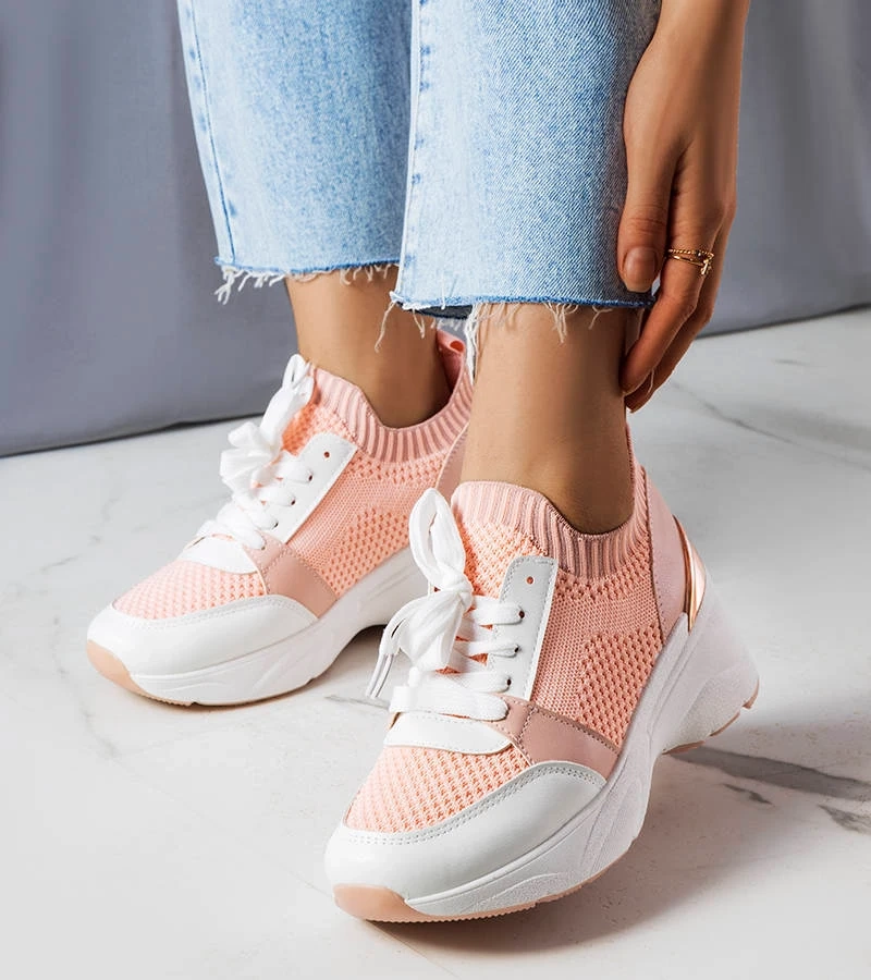 Ann's rosa Keilabsatz Sneakers