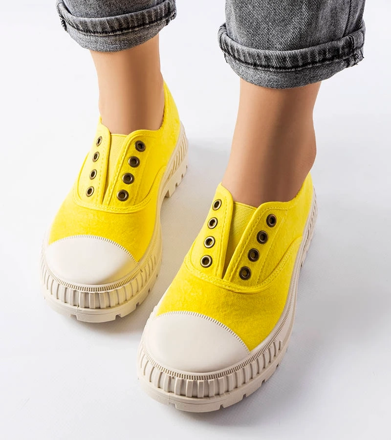 Gelbe Gummizug-Turnschuhe von Walton