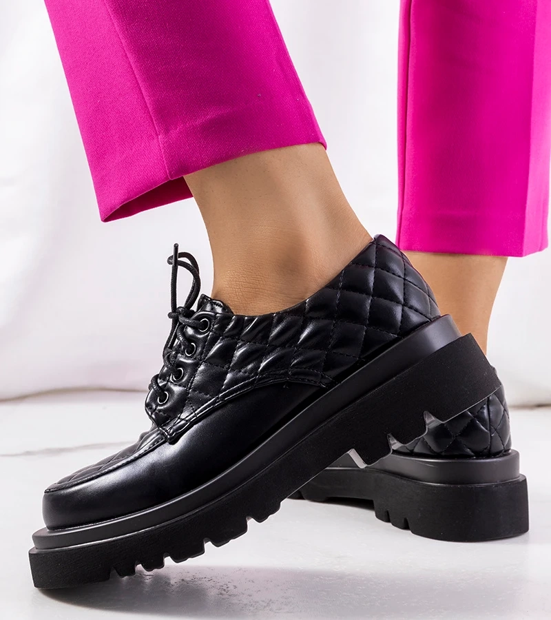 Schwarze Godina Oxford-Schuhe