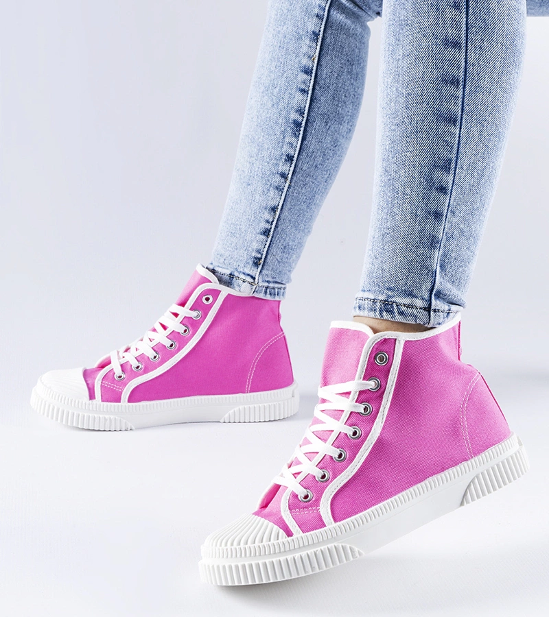 Dunkelrosa hohe Sneaker Pozzuolo