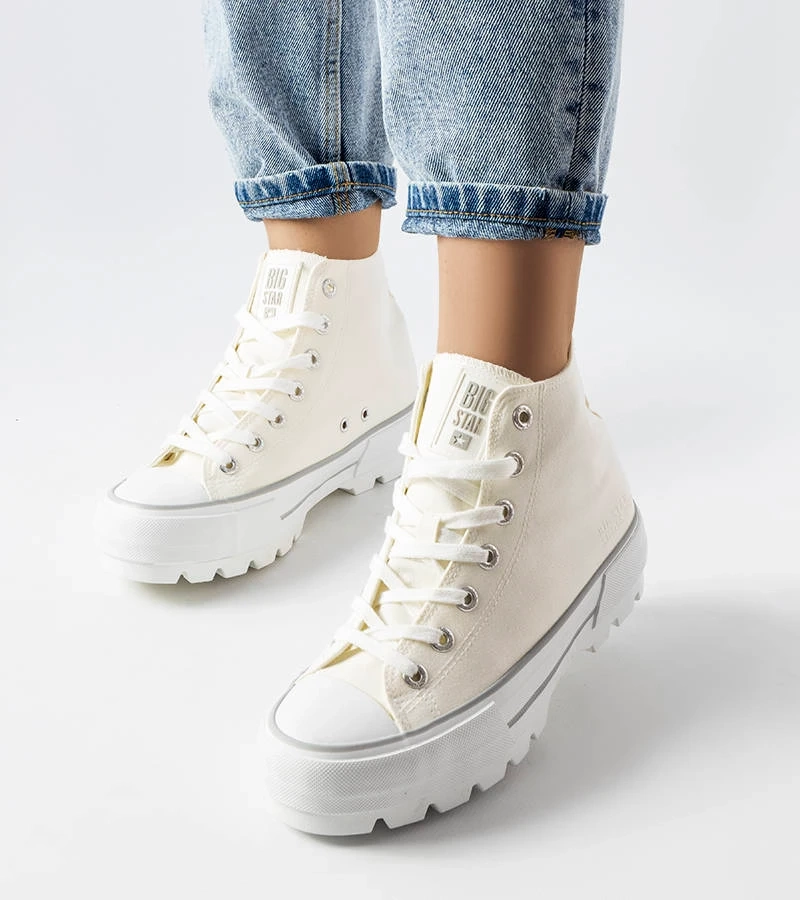 Weiße High-Top-Sneakers Big Star LL274156