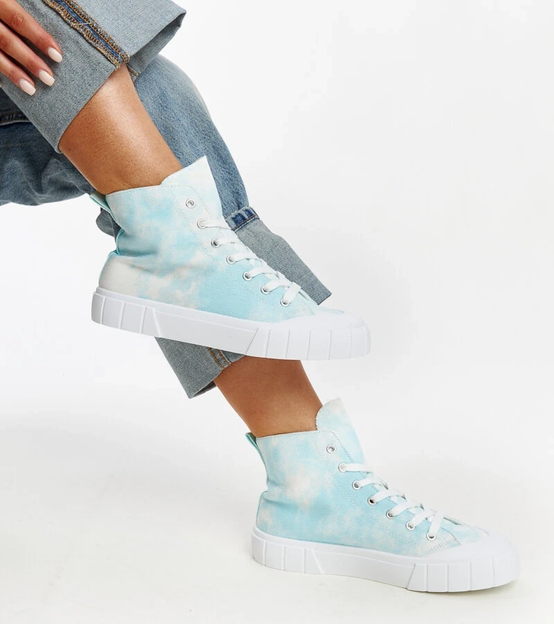 Blaue hohe Stoff-Sneaker von Raissa