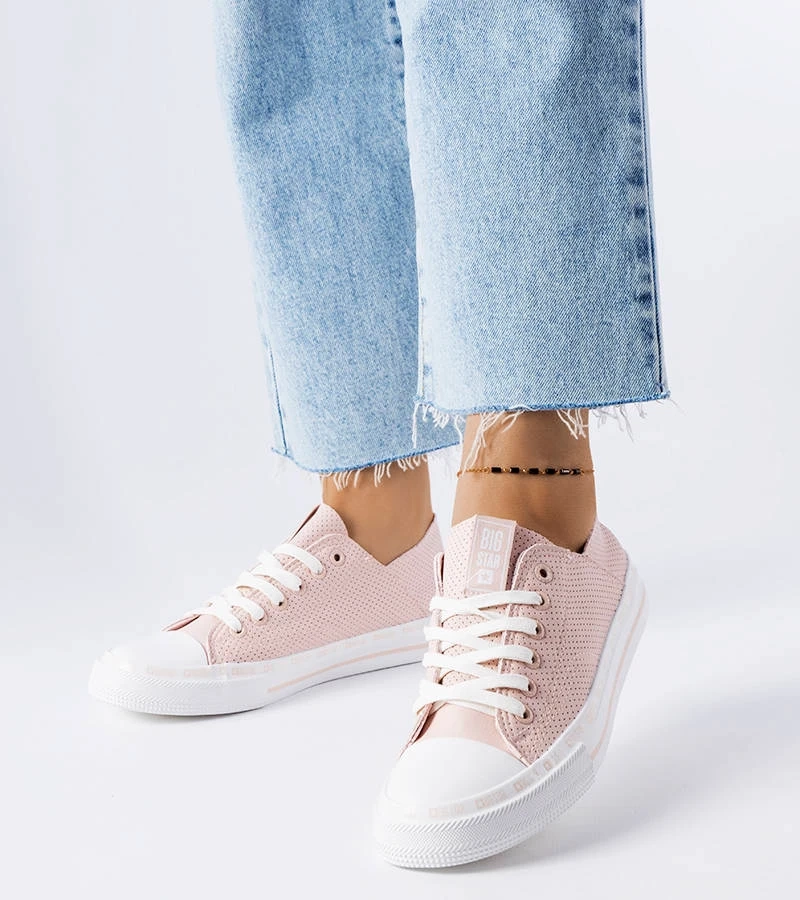 Beige Big Star LL274015 Spitzen-Sneakers