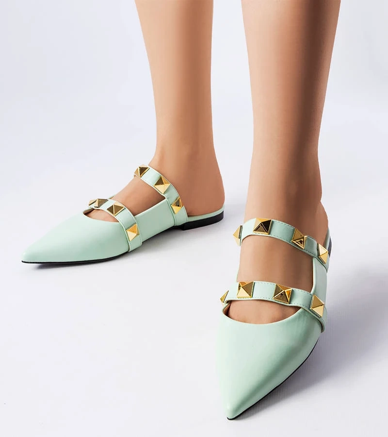 Grüne spitze Ruckman Pantoletten