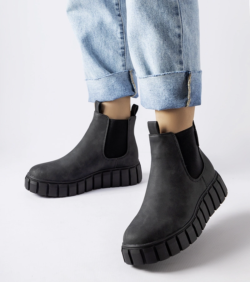 Schwarze Slip-On Stiefeletten Big Star MM274324