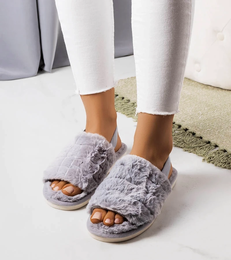 Graue Hausschuhe Lolita