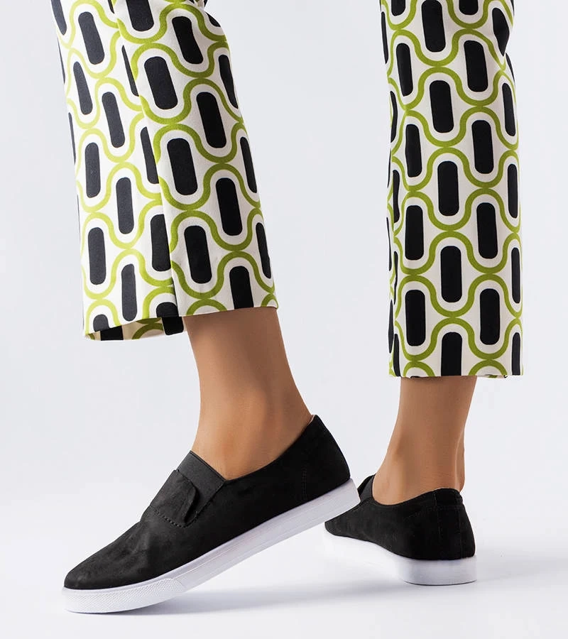 Schwarze Jamal Tennisschuhe aus Eco-Wildleder