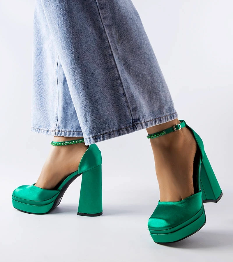 Grüne High-Heel-Pumps Elida