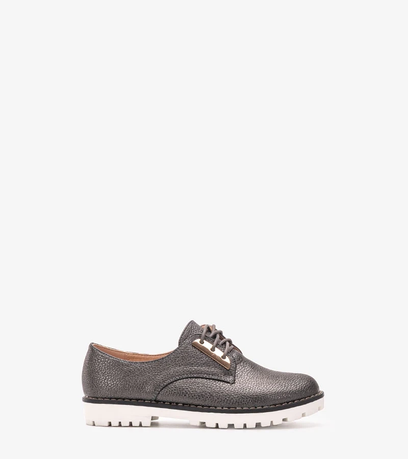 Schwarze glänzende Kinder-Halbschuhe Runa
