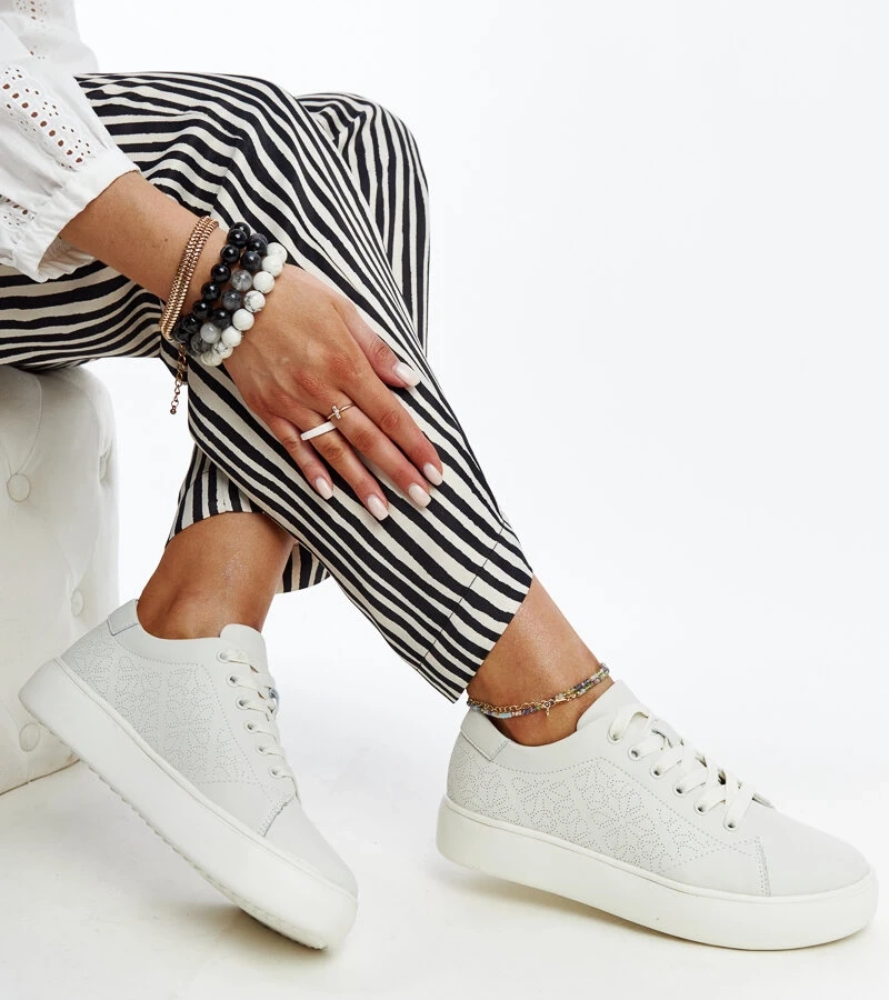 Beige Leder-Sneaker Sireen