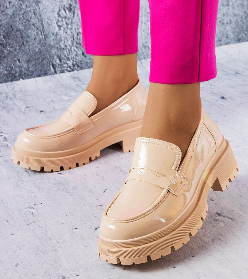 Beige lackierte Halbschuhe Phaneuf