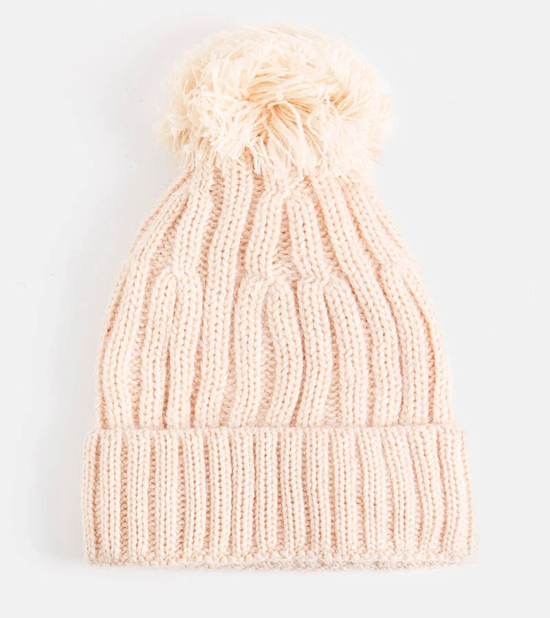 Beiger Karloti Hut mit Bommel