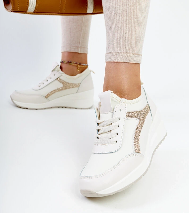 Beige Keil-Sneaker Hermina