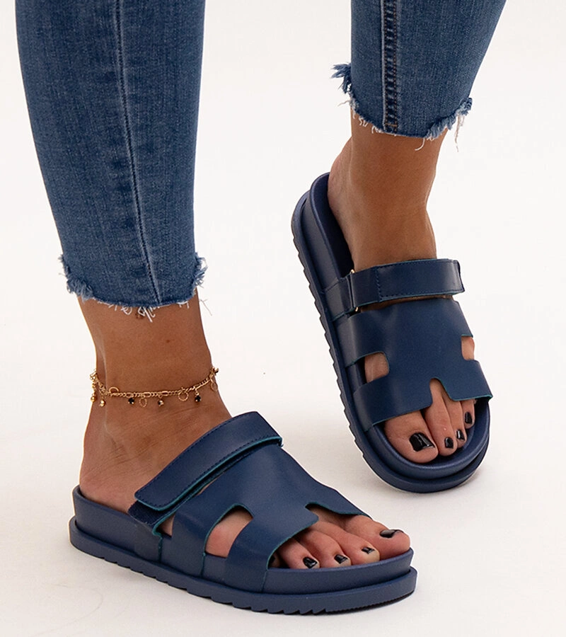 Kassis Klettverschluss-Sandalen in Marineblau