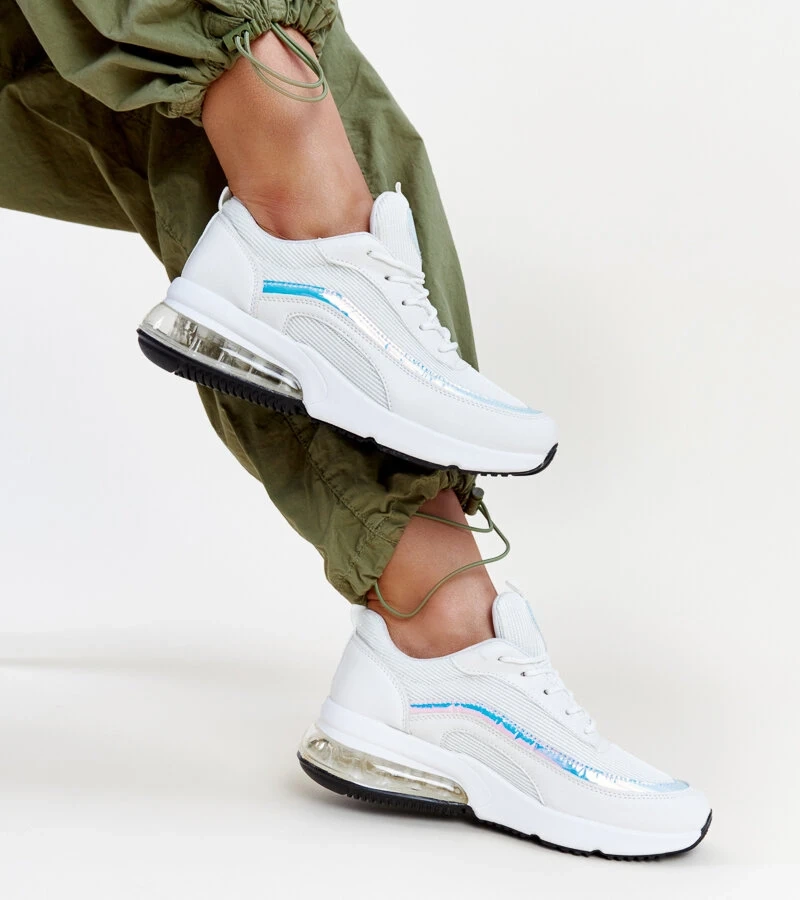 Weiße Sneakers mit Jelka-Hologramm