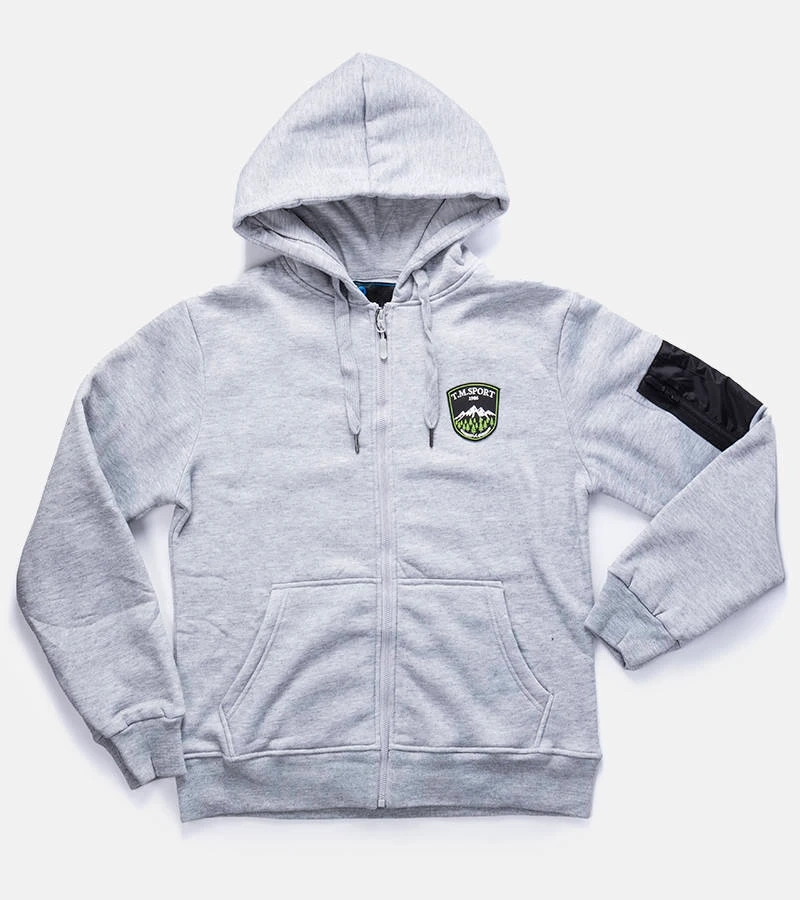 Hellgraues Herren-Sweatshirt mit Kapuze von Labrosse