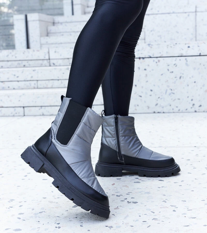 Graue gefütterte Galvani Schneestiefel