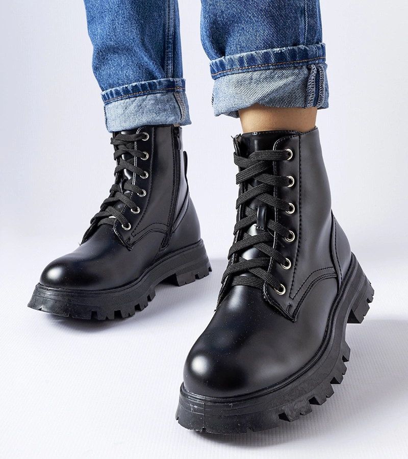 Schwarze Myers Knöchel-Trapperstiefel