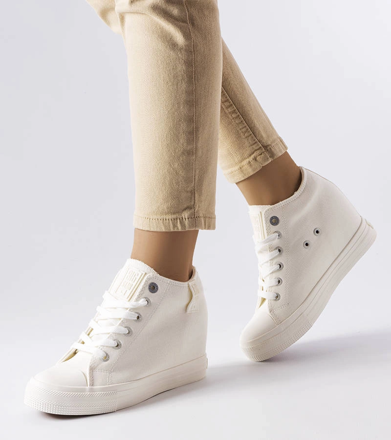 Weiße BIG STAR LL274035 Keil-Turnschuhe