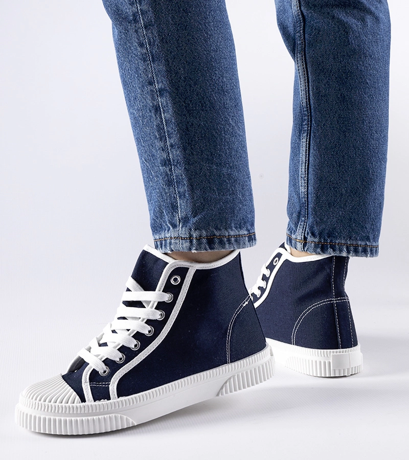 Dunkelblaue hohe Sneakers Pozzuolo