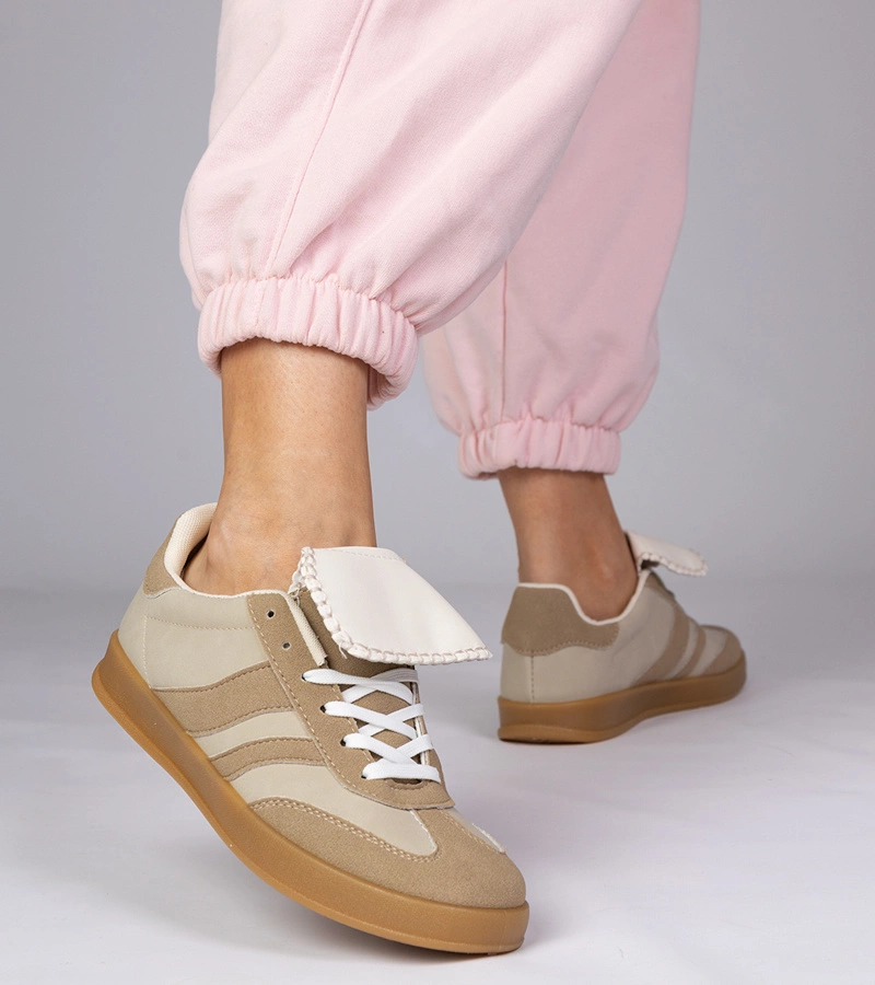 Beige Damen-Sneaker Sportschuhe Lukka