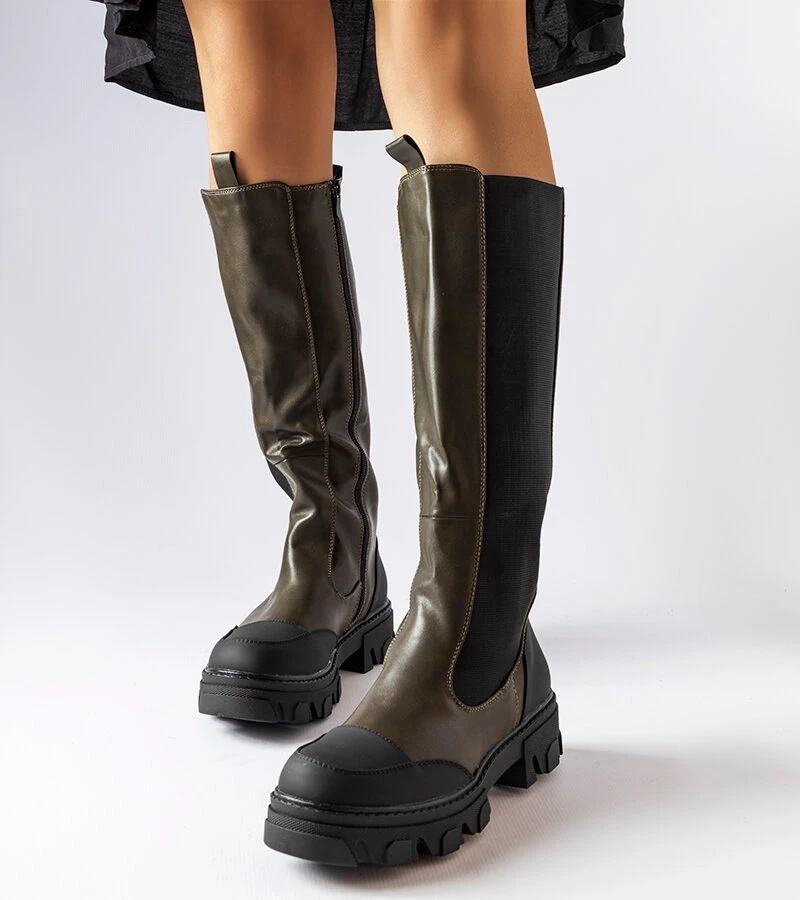 Grüne hohe Stiefel von Pasquale