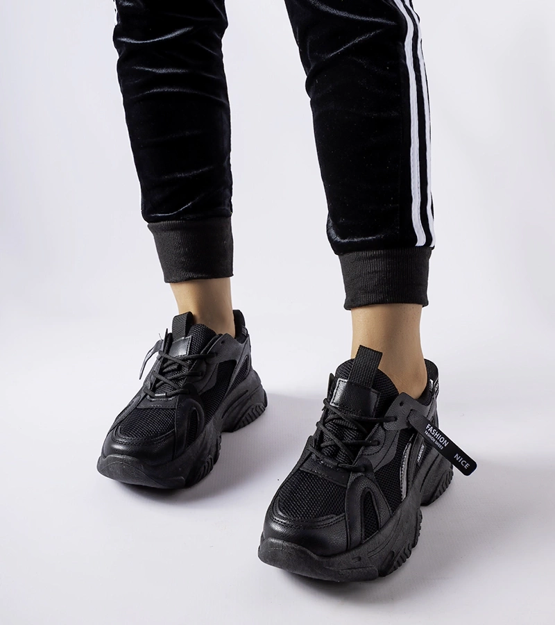 Schwarze Fida-Sneakers mit dicker Sohle