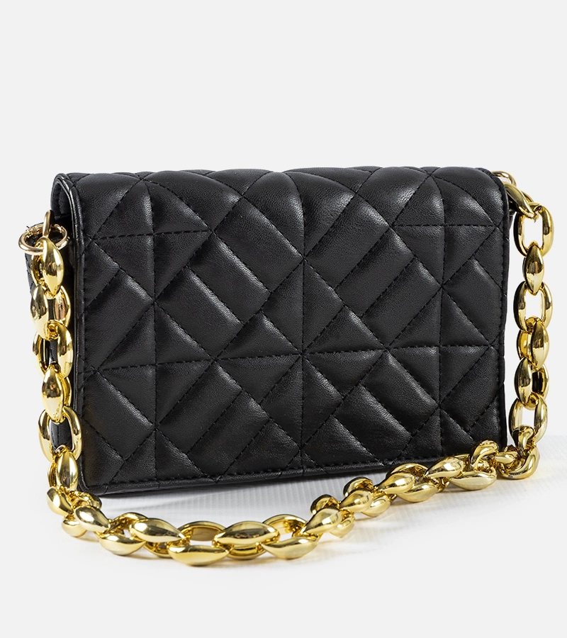 Schwarze gesteppte Bergama Schultertasche