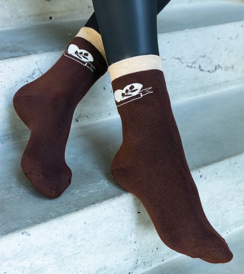 Brune warme Socken Sella