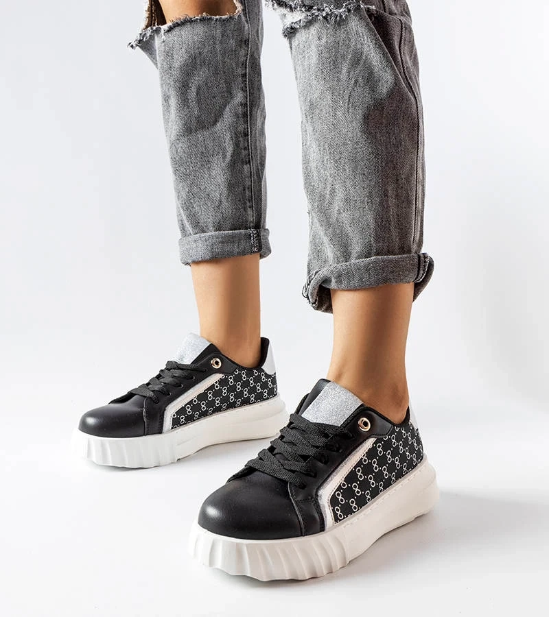 Schwarze Plattform-Sneakers von Giuseppe