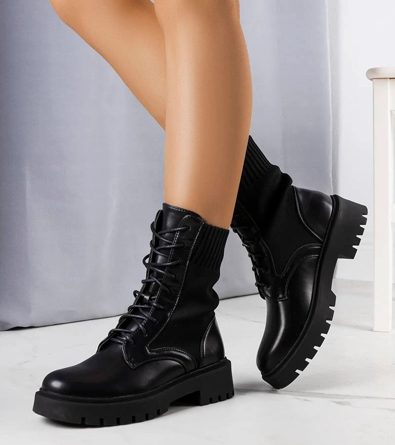 Schwarze Ensley Trapperstiefel