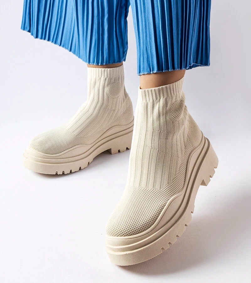 Beige hohe Sneakers von Marks