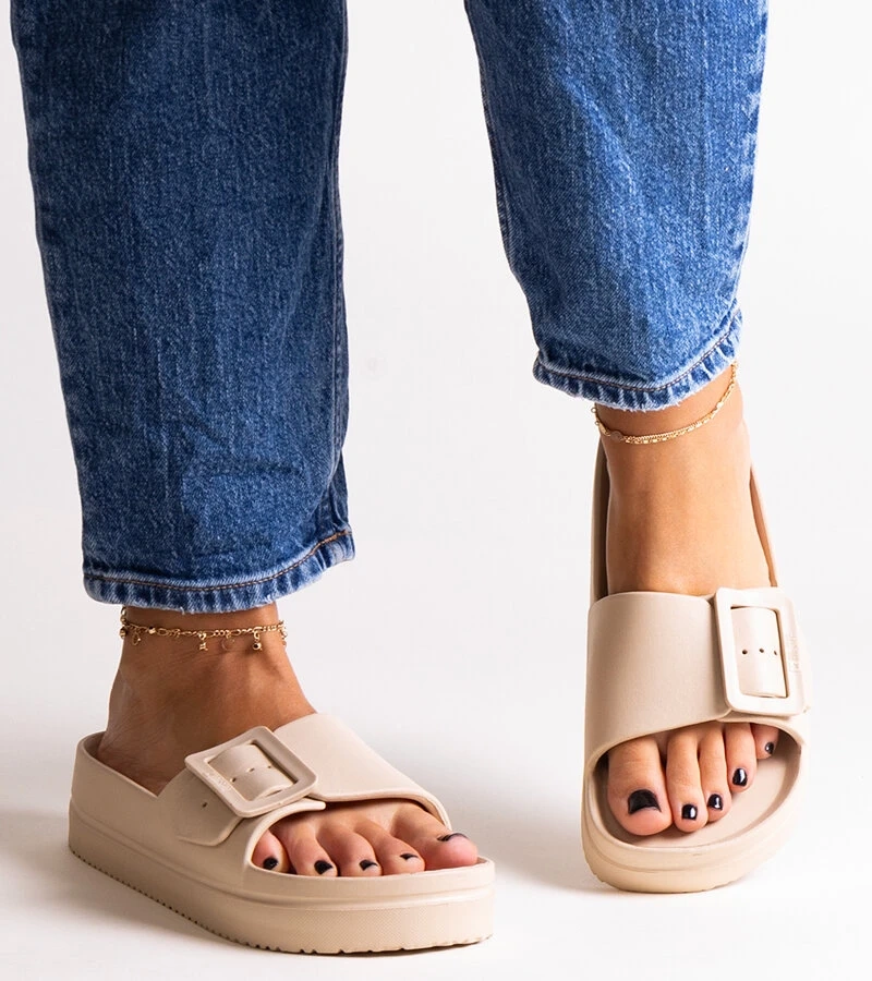 Beige Big Star NN274A666 801 Pantoletten