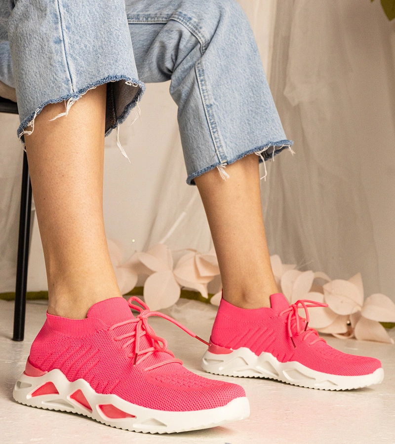 Rosa Damen-Sneaker mit sockenartigem Schaft Miyana