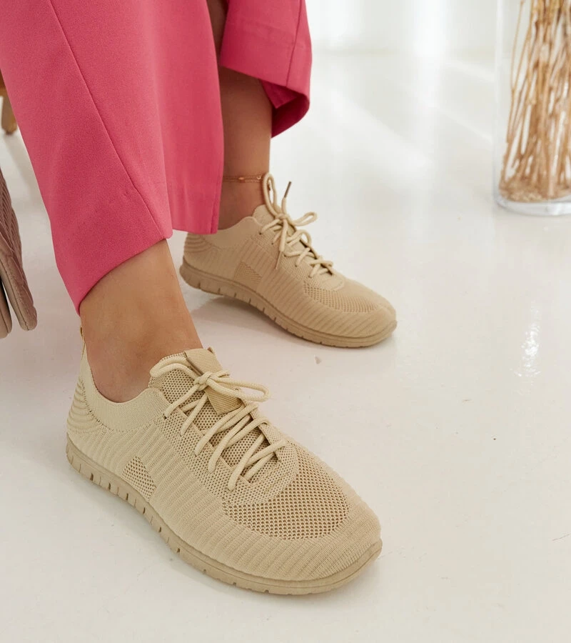 Beige Stoff-Sneakers Erminio