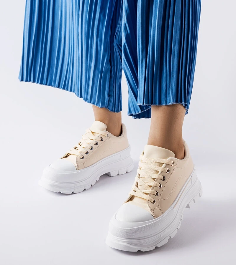 Beige High-Platform Sneakers von Kari