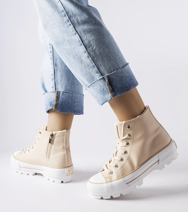 Beige gefütterte Sneaker Big Star MM274038