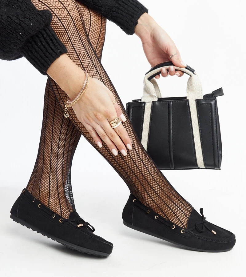 Schwarze Wildleder-Mokassins von Aneesa