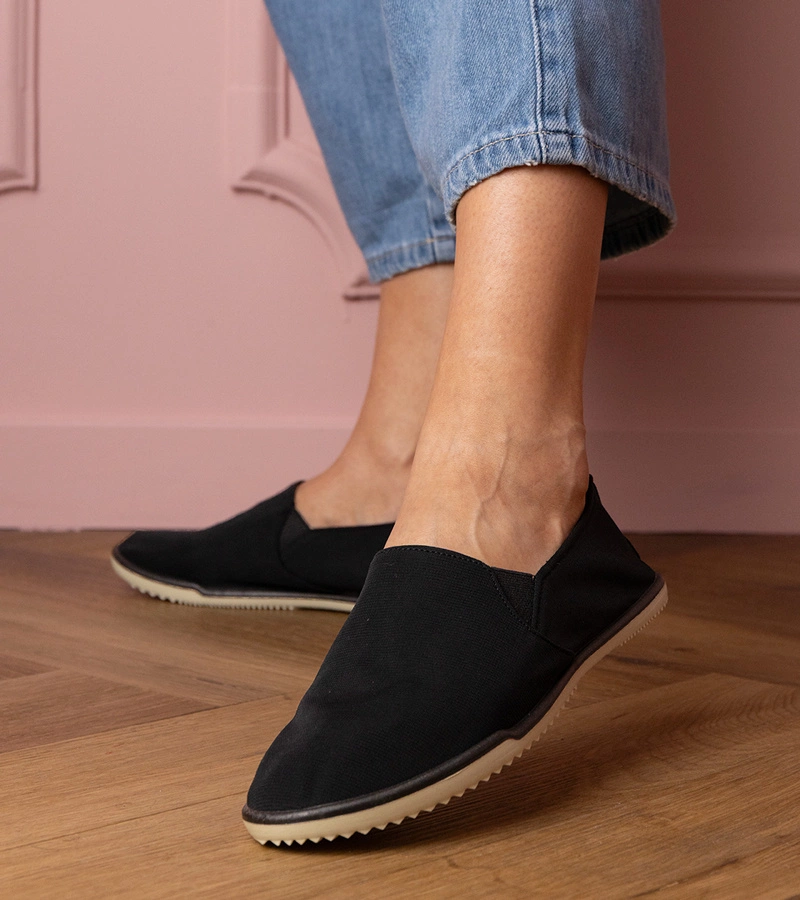 Schwarze Damen-Slip-On-Turnschuhe Tutsi