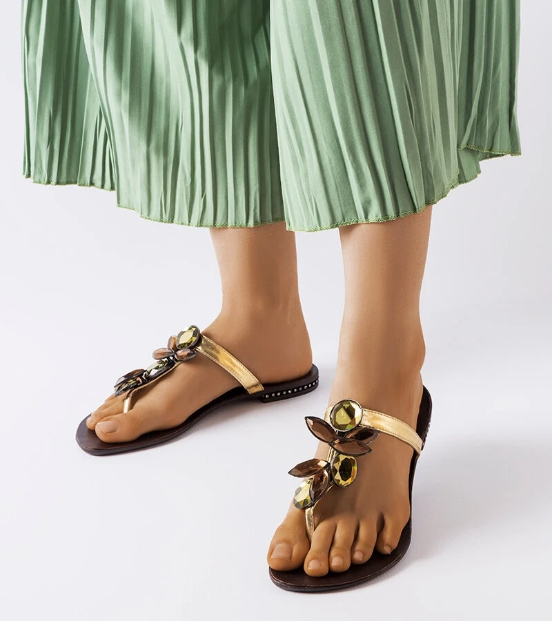 Goldene elegante Zarattini Flip-Flops