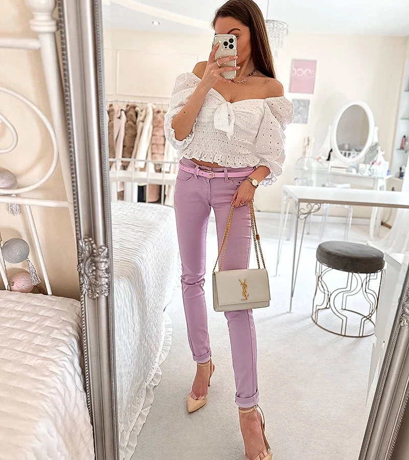 Lila Stoffhosen von Demers