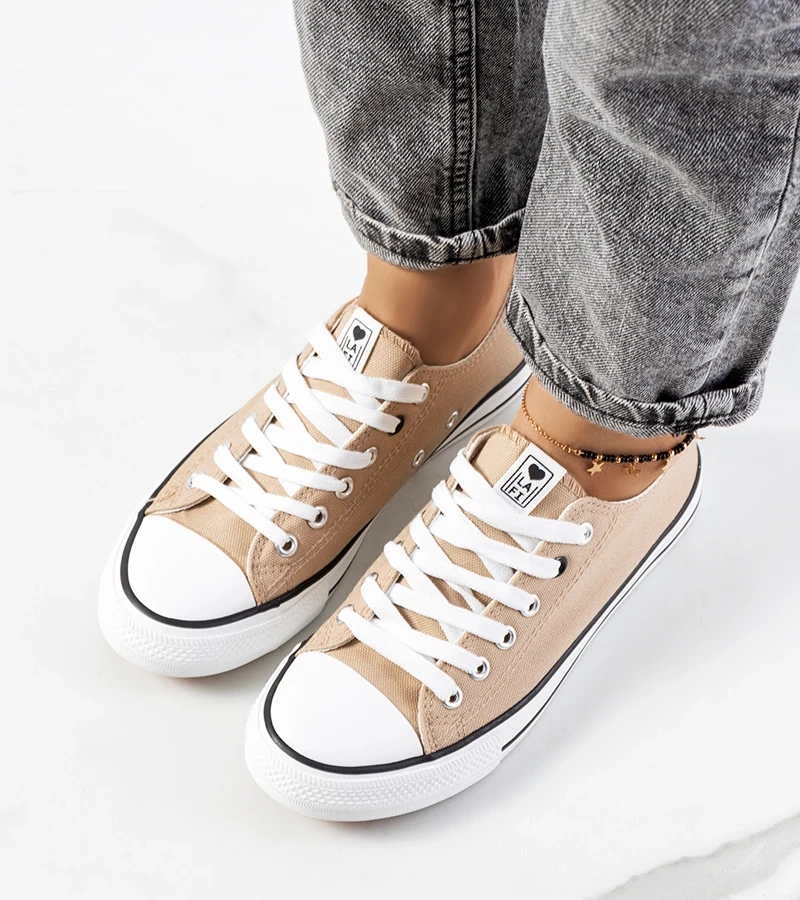 Beige klassische Damen-Sneaker Kolind