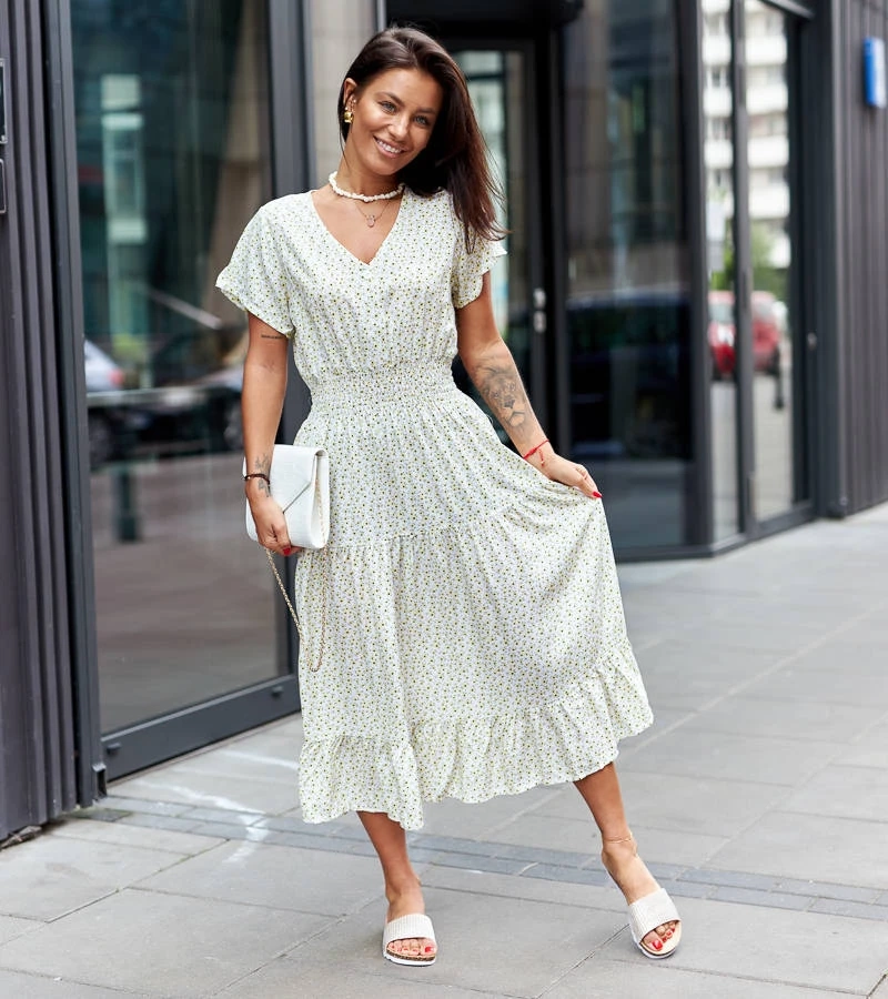 Gelbes Blumenkleid von Generoso