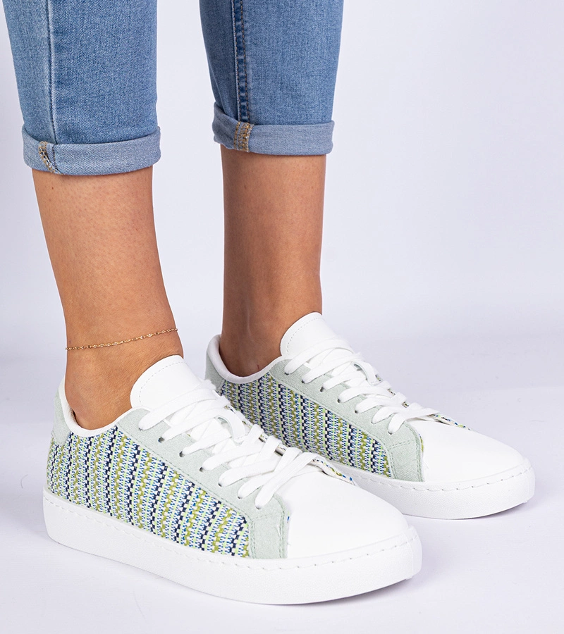 Grüne Damen-Sneaker aus Stoff Bellisio