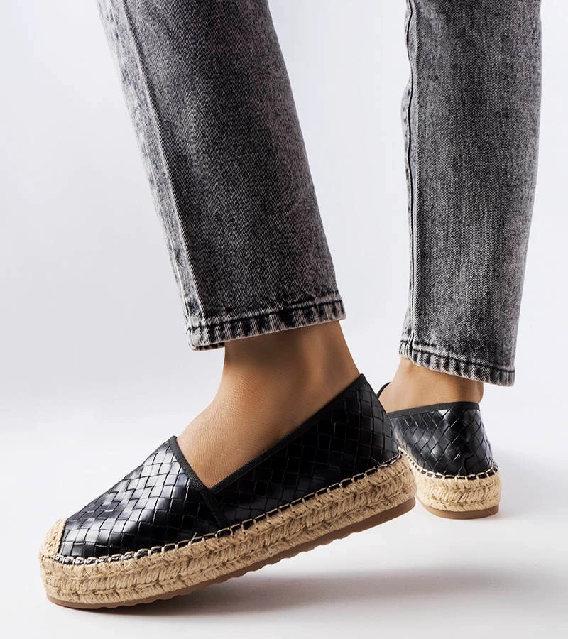 Schwarze Espadrilles mit Prägung von Geoffrey